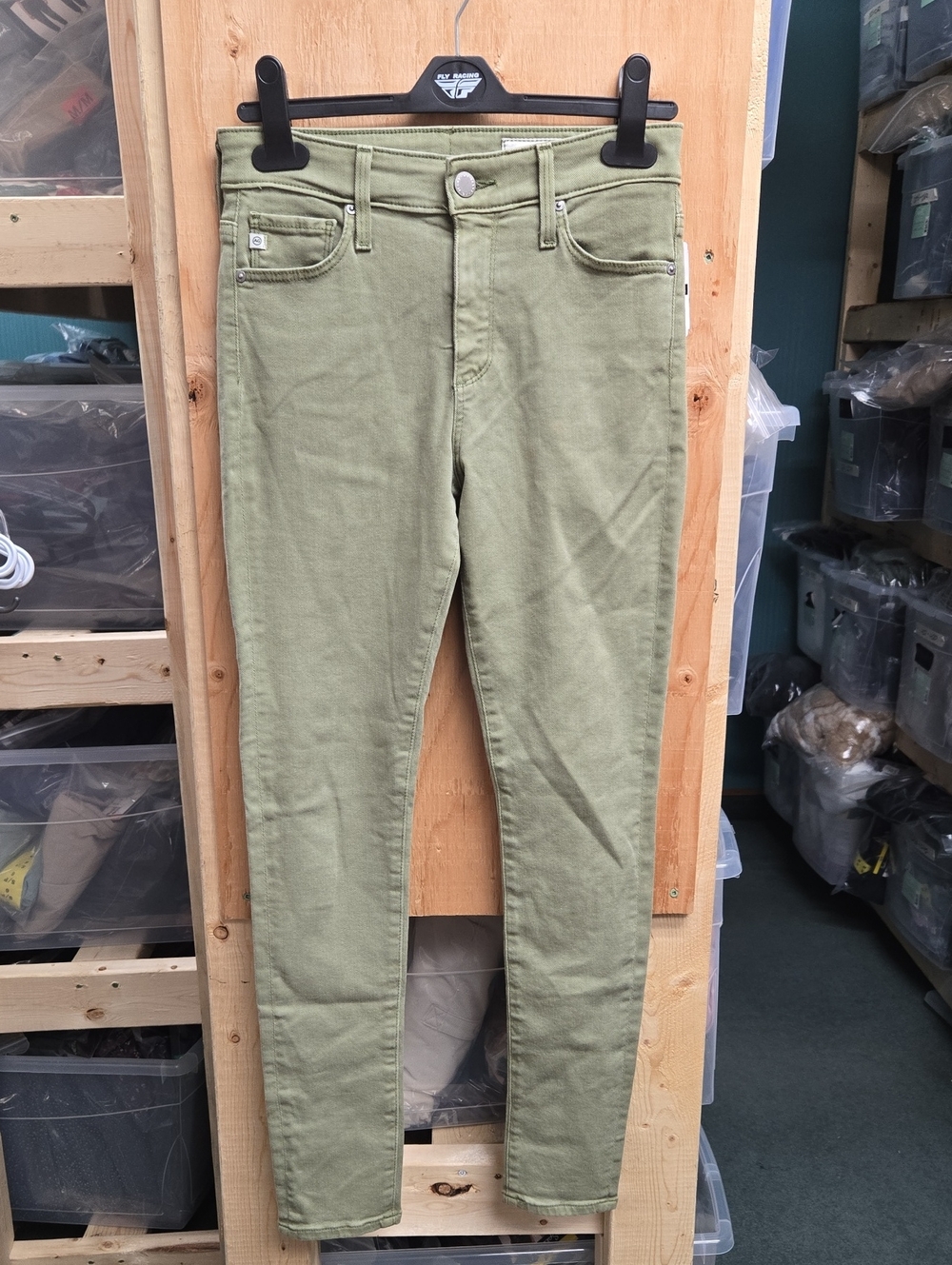 AG Size 25 Sage Green Farrah Ankle High Rise Skinny Jean